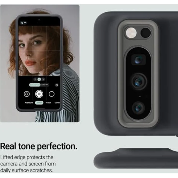Caseology Nano Pop für Google Pixel 8 Pro Hülle, Militärstandard Fallschutz, Seitliche Griffmuster, [Zweitonfarbe] - Schwarz Sesam – Bild 5