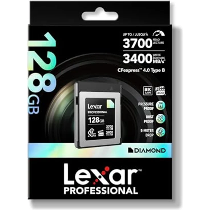 Lexar CFexpress PRO 4.0 Type B DIAMOND Series, 128GB Speicherkarte, R3700/W3400MB/s, VPG400 für 8K/6K/4K Video – Bild 6