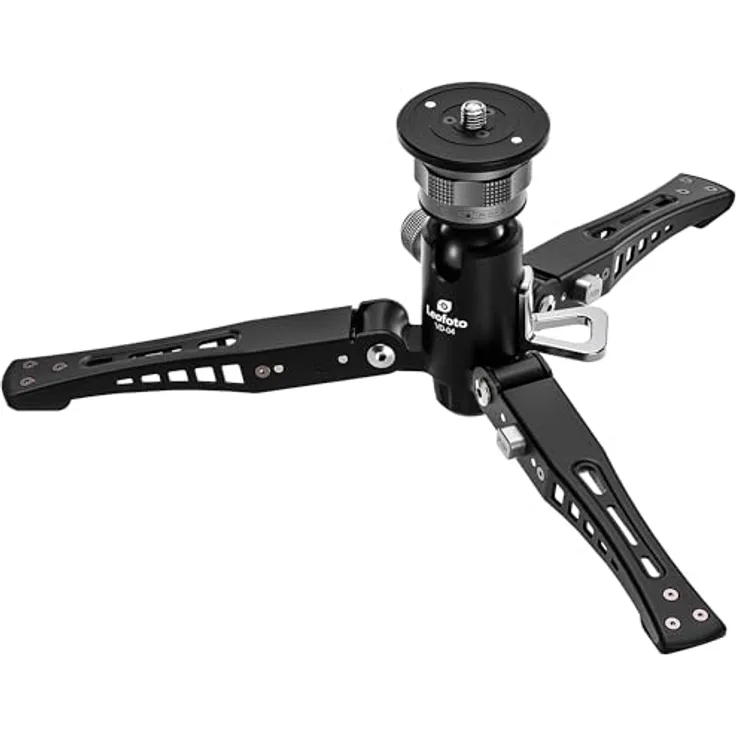 LEOFOTO Stativfuß VD-04, klappbarer Standfuß mit Kugelgelenk und drei einstellbaren Beinen für Einbeinstative