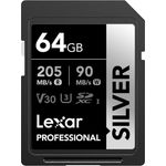 Lexar Professional SILVER SDXC UHS-I Karte, 64GB, hohe Übertragungsgeschwindigkeit, Silber