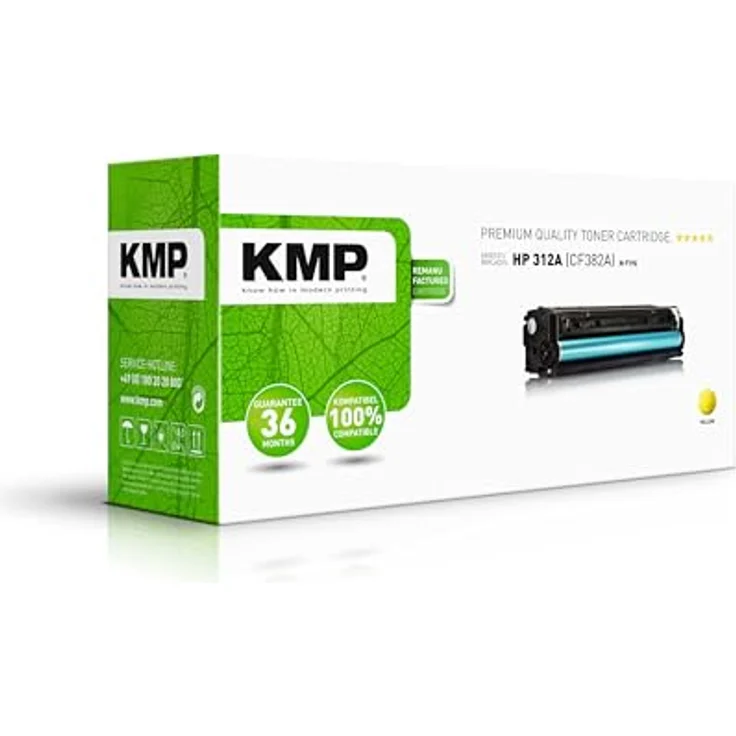 KMP Toner ersetzt HP312A (CF382A), gelb, hochwertige Wiederaufbereitung, hohe Farbdichte – Bild 1