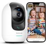 BOTSLAB 5MP Überwachungskamera Innen, 3K Babyphone mit Kamera, WLAN IP Kamera mit Nachtsicht & KI-Personenerkennung, 2-Wege Audio - Hunde Kamera - Kompatibel mit Alexa