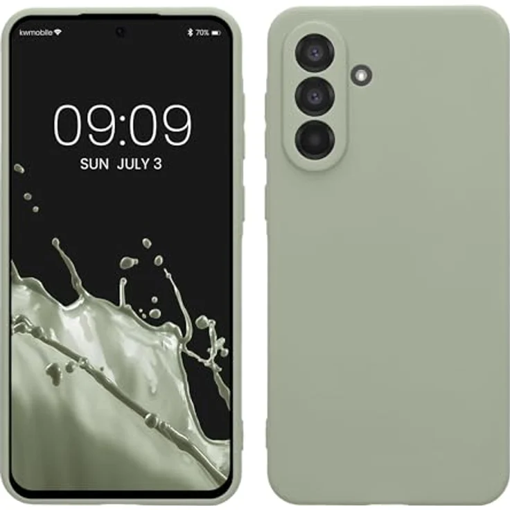 kwmobile Handyhülle für Samsung Galaxy A56 5G, weiches Silikon Case, reißfest und rutschfest, Graugrün – Bild 1