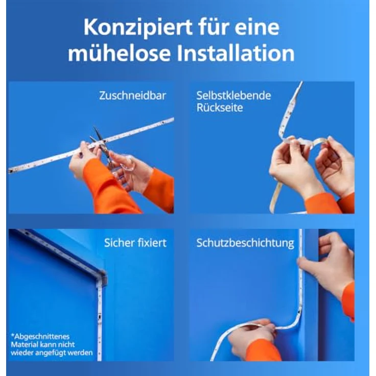 Philips Smart Lighting RGBIC LED Lightstrip, 10 m, Zuschneidbar, Dynamische Mehrfarbige Lichteffekte, WLAN-fähig, Kompatibel mit Google Home, Alexa, Apple Home – Bild 5