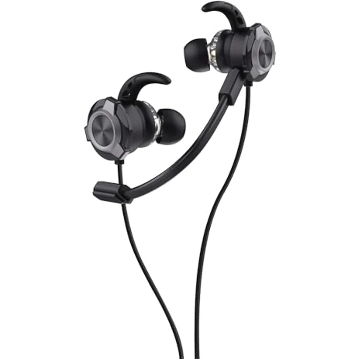 Trust GXT 406 Pine, In Ear Kopfhörer mit Kabel, 3.5mm Gaming Ohrhörer mit Mikrofon und Inline Steuerung, multiplattformkompatibel für Nintendo Switch, PS5, PS4, Xbox, Tablet PC, Schwarz, mit Hartschalenetui – Bild 1