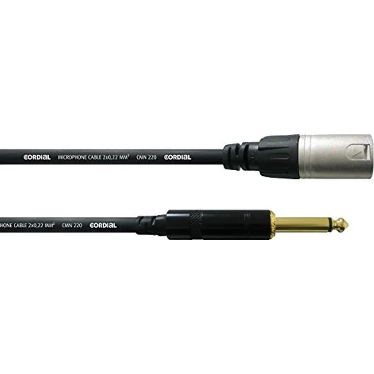 Cordial CCM 5 MP, XLR Verbindungskabel mit 1x XLR-Stecker und 1x Klinkenstecker 6.35 mm, 5.00m, schwarz – Bild 1