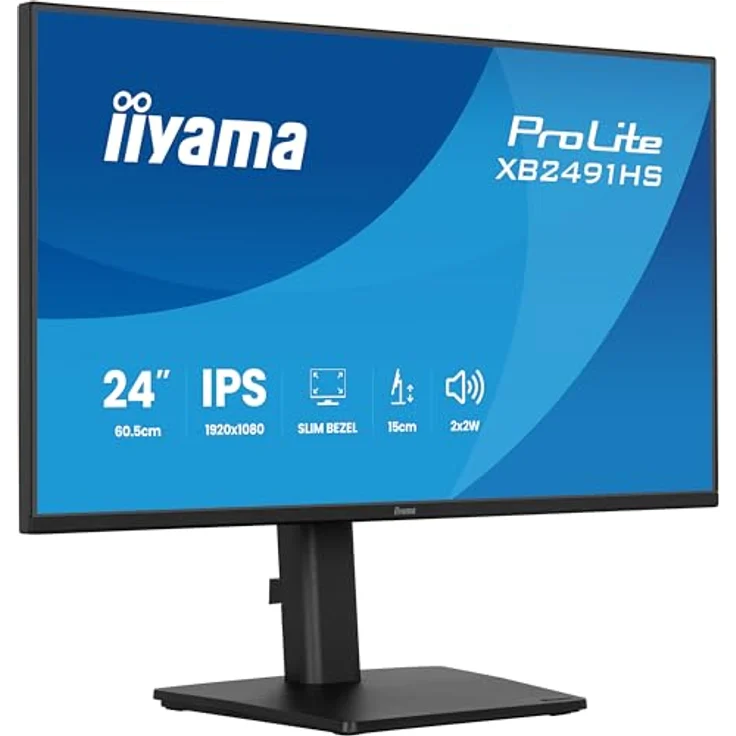 iiyama Prolite XB2491HS-B1, 24" Full-HD IPS LED-Monitor mit 120Hz, HDMI, DP, Höhenverstellung, Pivot, schwarz – Bild 1