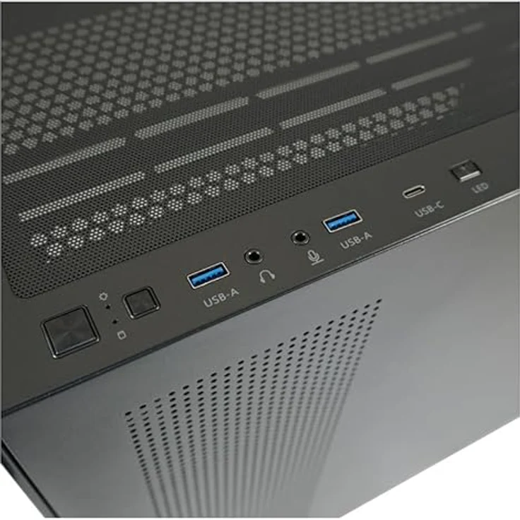 LC-Power Gaming-Gehäuse 715B Seamless Pale X, ATX Midi Tower, PC Gehäuse mit 4 ARGB-Gehäuselüftern, schwarz – Bild 4