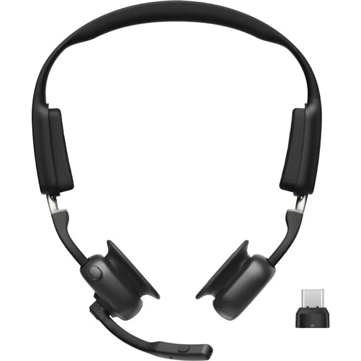 SHOKZ OpenMeet UC Open-Ear-Headset mit Dual-Mikrofon-Technologie, Geräuschunterdrückung, USB-C, bis zu 15 Stunden Akkulaufzeit
