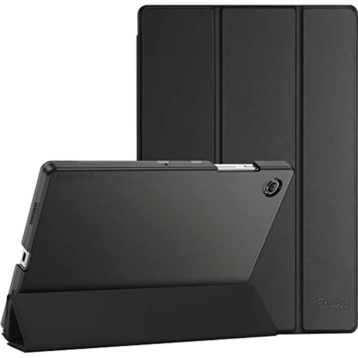 ProCase Hülle für Galaxy Tab A8 10.5” (SM-X200/X205) 2022, ultra dünn, leicht, Dreifach Falt Klapp Schutzhülle mit Translucent Frosted Rückseite - Schwarz – Bild 1