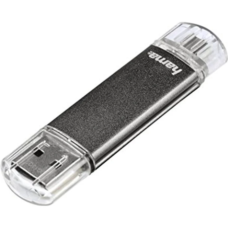 Hama 64GB USB-Speicherstick mit USB 2.0 & microUSB (2-in-1 USB-Stick, z.B. für Android Handy, Tablet, Computer, Notebook, PC, Laptop, MacBook, OTG, 10MB-s) Handy-Stick, Doppel Memory-Stick grau – Bild 4