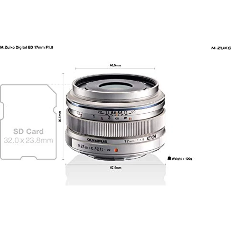 Olympus M.Zuiko Digital 17mm F1.8 Objektiv, lichtstarke Festbrennweite, geeignet für alle MFT-Kameras (Olympus OM-D & PEN Modelle, Panasonic G-Serie), silber – Bild 2