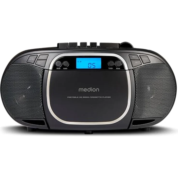 Medion LIFE E66476, Tragbares Radio mit digitalem Tuner für AM und FM, 22 Watt RMS, LCD-Display, Schwarz – Bild 1