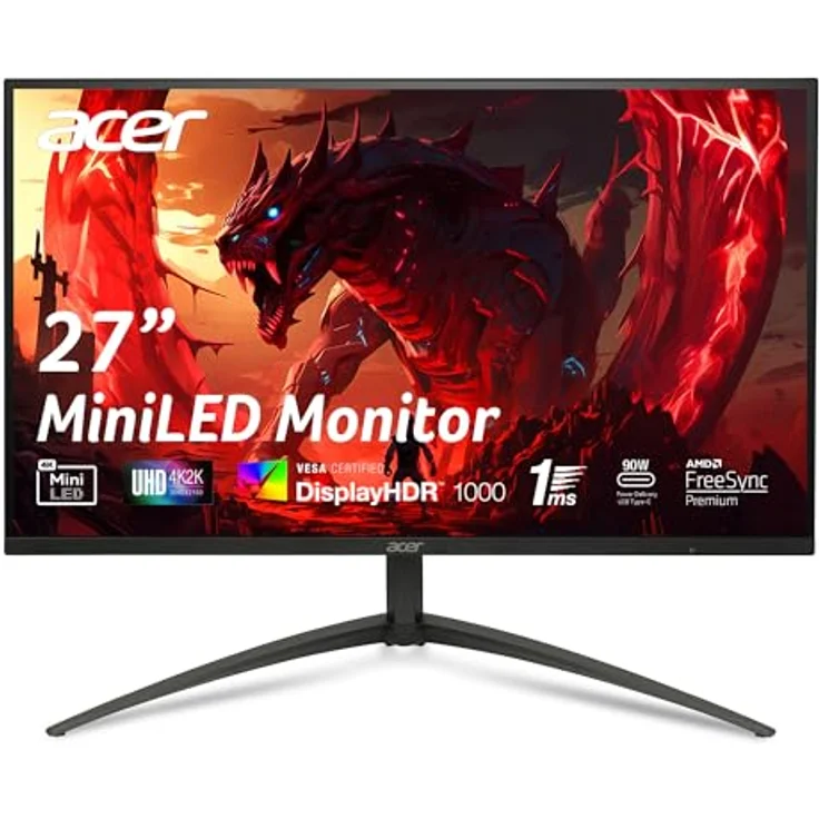 Acer Nitro XV275KP5, 27 Zoll 4K Gaming Monitor mit IPS, 160Hz, 1ms, FreeSync Premium Pro, höhenverstellbar, drehbar – Bild 1