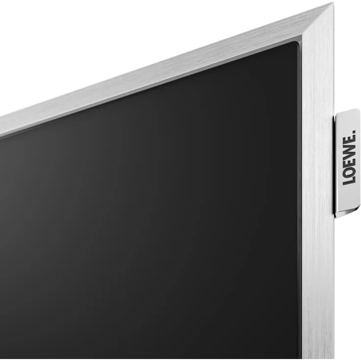 Loewe stellar 55 dr+ (vi), 55 Zoll OLED Fernseher mit gebürstetem Aluminium-Rahmen und Echt-Beton Rückwand