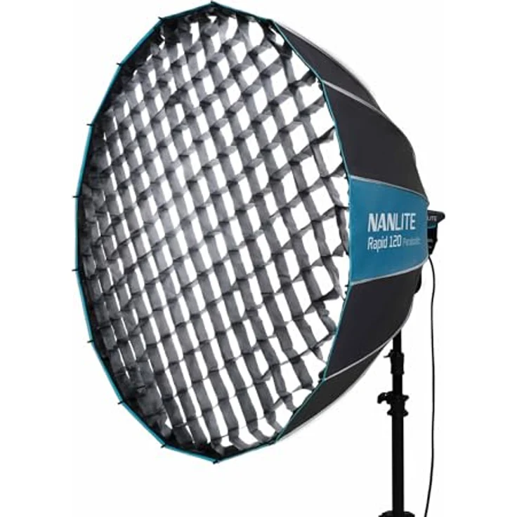 NANLITE SB-RP120 Parabol-Softbox, 120 cm mit Wabengitter und Diffusoren, Bowens-Anschluss, robuster Konstruktion – Bild 1