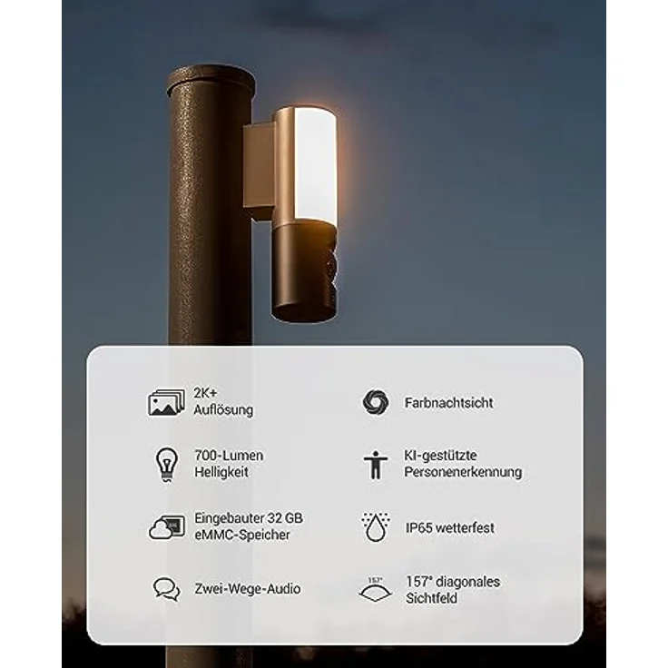 Ezviz LC3 Intelligente Sicherheitswandleuchte mit integrierter Kamera (303101860) – Bild 3
