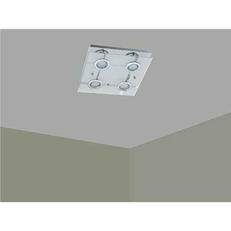 Trango 4-flammig 3177 LED Deckenleuchte in Eckig *MALTA* mit warmweißem Licht, Metallgehäuse, inkl. 4x 3 Watt GU10 LED Leuchtmittel – Bild 5