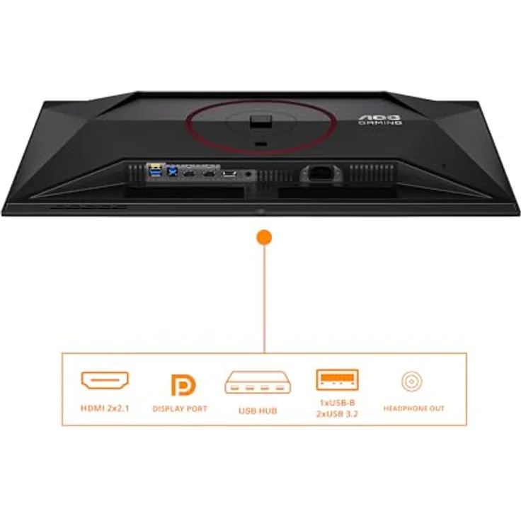 AOC Q27G4SDR 26.5 Zoll WQHD USB Hub Monitor, 360Hz QD-OLED, 0.03ms GtG, HDR400 TrueBlack, G-Sync Compatible, Höhenverstellung, Schwarz – Bild 5