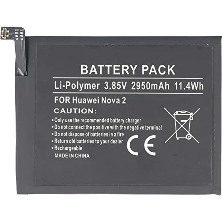 AccuCell Akku kompatibel mit Huawei Nova 2, Li-Polymer, 3,85V, 2950mAh, Built-in, ohne Werkzeug