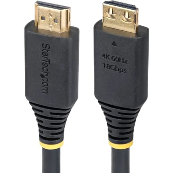 StarTech.com 1m High Speed HDMI Kabel, 4K 60Hz, 1440p 144Hz, 18Gbps, UHD HDMI 2.0 mit TPE-Mantel und Griffsteckern