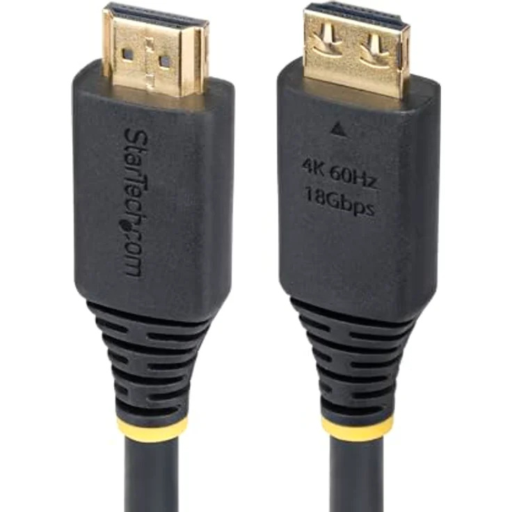 StarTech.com 1,8m High Speed HDMI-Kabel mit Griff-Steckern, 4K 60Hz, 1440p 144Hz, HDR10, HDCP 2.2, TPE-Mantel, Schwarz – Bild 1