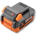 Fuxtec 20V Akku 5Ah FX-E1B5AH, leistungsstarke Li-Ion Batterie für Gartengeräte & Werkzeuge, integrierte LED-Anzeige, 150 Min Ladezeit, 5000 mAh