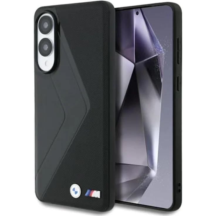 CG MOBILE BMW Lederhülle mit übergroßen Streifen, Echtleder Hardcase kompatibel mit MagSafe für Samsung Galaxy S25 Edge, schwarz – Bild 1