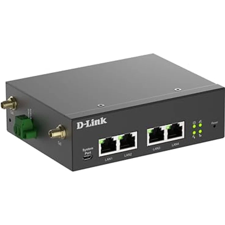 D-Link DWM-314-G, Industrieller 5G M2M Router mit Dual-Mode, vier Gigabit-Ethernet-Ports, schwarz – Bild 3