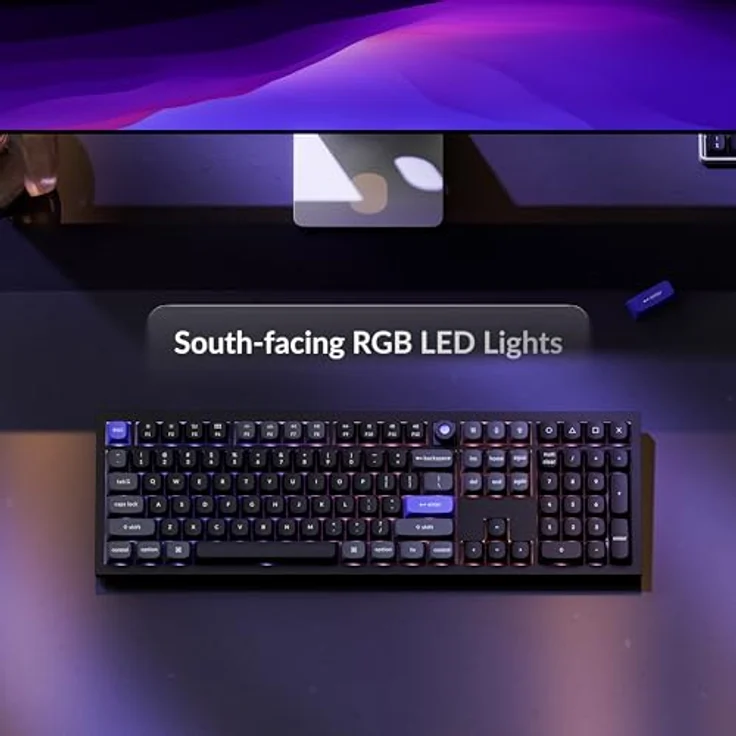 Keychron Q6 HE, Kabelgebundene Hall-Effekt-Tastatur mit Hot-Swap-fähigen Schnellauslöser-Magnetschaltern, 8000 Hz Polling-Rate, Full-Size Layout, Aluminium, Custom RGB, Schwarz für Mac, Windows, Linux – Bild 7