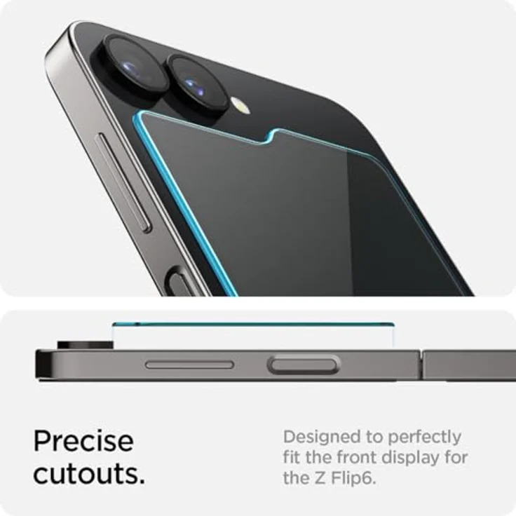 Spigen Glas.tR EZ Fit Displayschutzfolie für Samsung Galaxy Z Flip 6, 2 Stück, kratzfest, hüllenfreundlich, Touch reaktiv – Bild 5