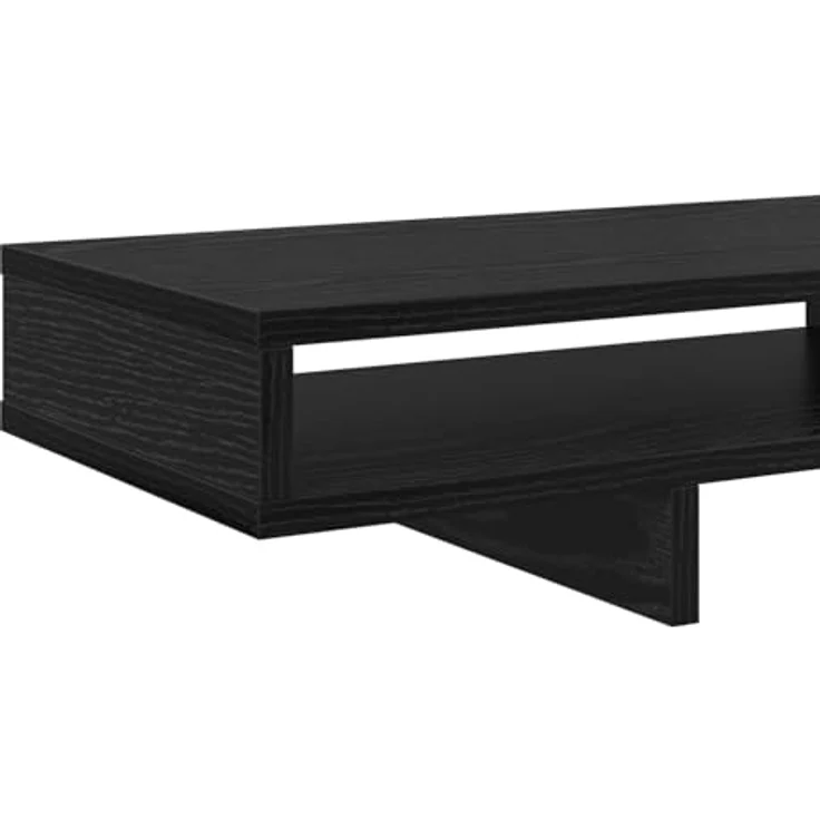 vidaXL Monitor-Halterung, moderner Monitorständer aus Holzwerkstoff, schwarz, 100 x 27 x 15 cm, 2 Regale – Bild 5