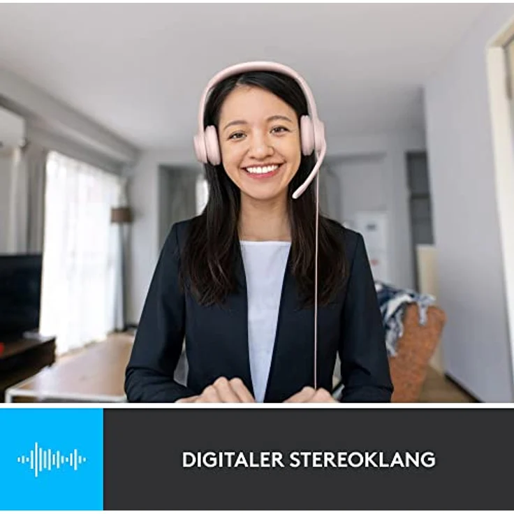 Logitech H390 verkabelter Kopfhörer für PC/Laptop, Stereokopfhörer mit rauschunterdrückendem Mikrofon USB-A, Inline-Steuerungen, für Chromebook geeignet - Rosa – Bild 2