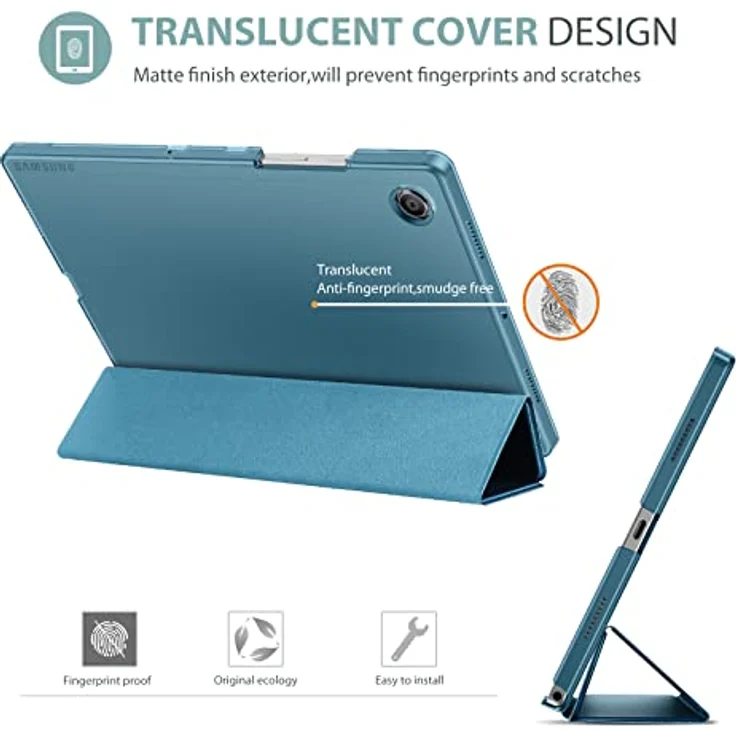 ProCase Hülle für Galaxy Tab A8 10.5” (SM-X200/X205) 2022, Ultra Dünn leichte Dreifach Falt Klapp Schutzhülle mit Translucent Frosted Rückhülle – Teal – Bild 4