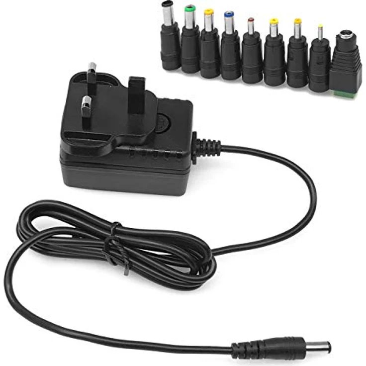 LEICKE ULL Netzteil 12V 2A, TÜV-zertifiziertes Ladegerät mit 9 wechselbaren Adapterköpfen für elektronische Geräte, 24W – Bild 4