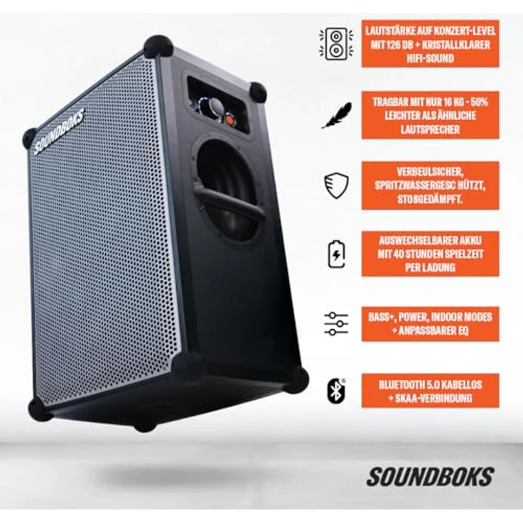 SOUNDBOKS 4 – Bluetooth-Performance-Lautsprecher – Lautester Party-Lautsprecher, mit 40 Stunden Akkulaufzeit, wiederaufladbar – Kabelloser, tragbarer Lautsprecher – Design aus Dänemark – 126 dB, Metallic – Bild 2