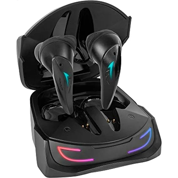 Mars Gaming MHI-ULTRA Schwarz, Wireless Headset TWS, RGB Flow, Bluetooth 5.3, Triple Geräuschunterdrückung, 24H Akkulaufzeit