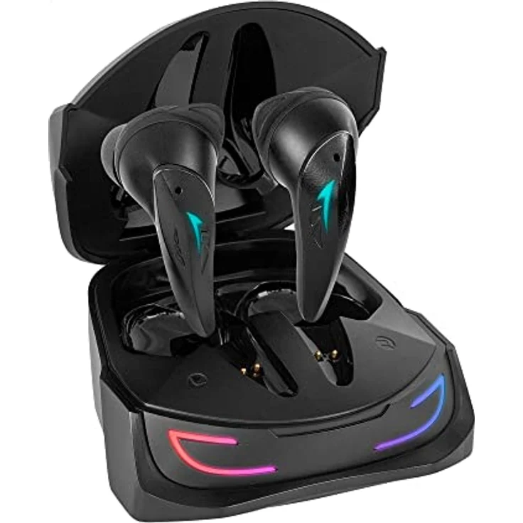 Mars Gaming MHI-ULTRA Schwarz, Wireless Headset TWS, RGB Flow, Bluetooth 5.3, Triple Geräuschunterdrückung, 24H Akkulaufzeit – Bild 1