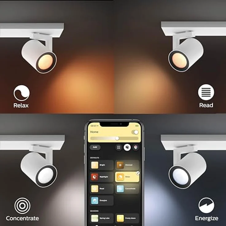 Philips Hue White & Color Ambiance Argenta Deckenlampe mit Dreierspot, smarte Lichtsteuerung über Sprache und App, weiß – Bild 5