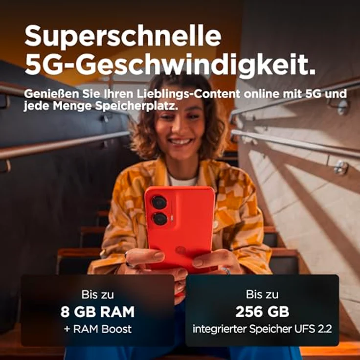 Motorola Moto g35 5G Smartphone (6,49"-FHD+-Display, 50-MP-Kamera, 8/128 GB, 5000 mAh, Android 14) Guava Red – Bild 5
