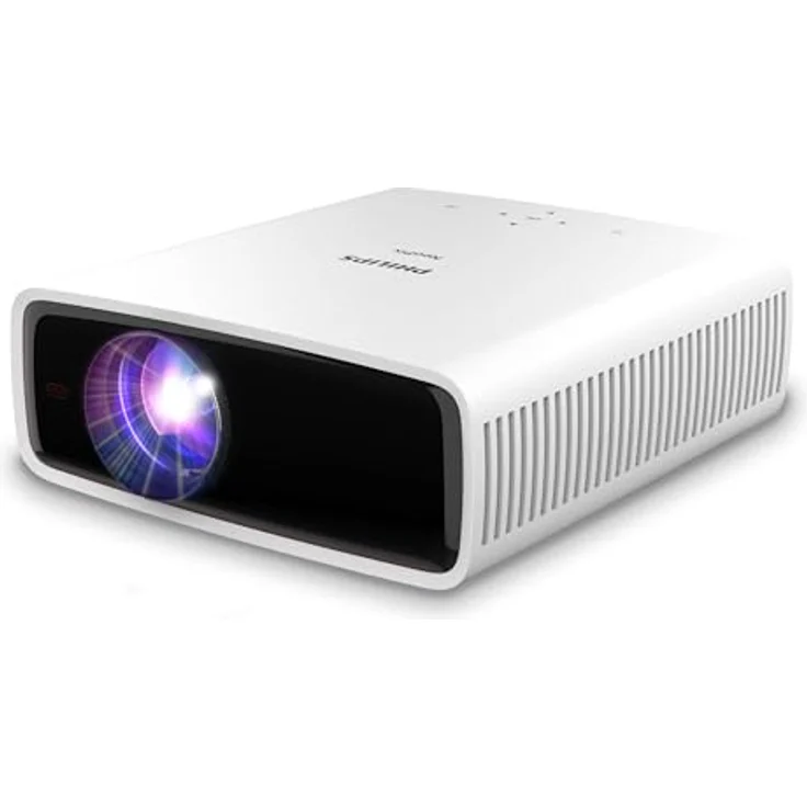 Philips Neopix 550 Heimkino-Beamer, Full HD 1080p, LED-Lichtquelle, WLAN-Spiegelmodus, Stereo-Sound, Weiß – Bild 1