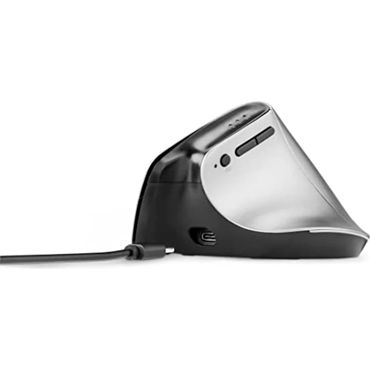 Hama ergonomische Maus „EMW-700“, 2,4 GHz + 2x BT 4.2 (Vertikalmaus kabellos für drei Geräte, Hochkant Maus mit wiederaufladbarem Akku, dpi 1000, 1600, 2400, 8 Tasten, beugt Mausarm vor) anthrazit – Bild 5