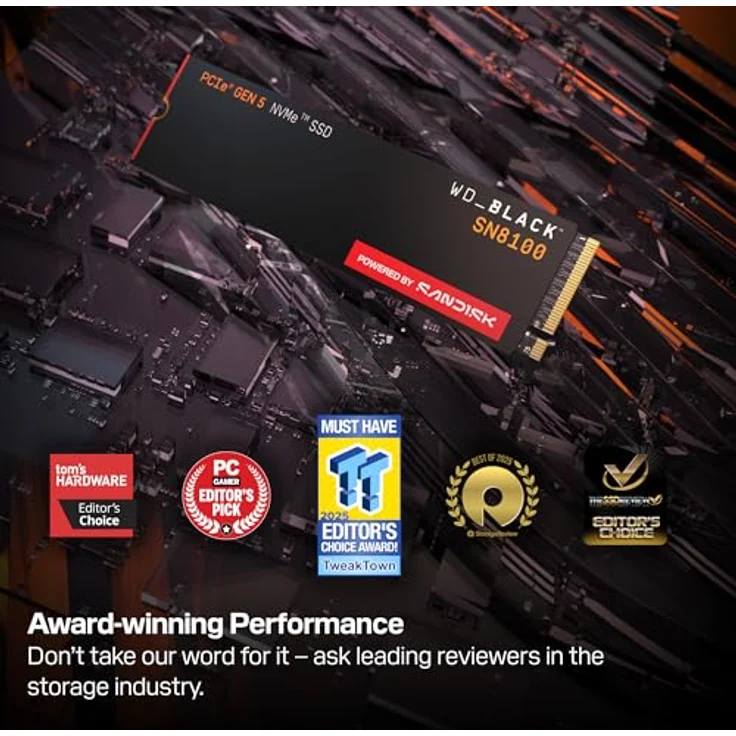 WD Black SN8100, 8TB M.2 NVMe SSD mit PCIe Gen5-Technologie, bis zu 14.900 MB/s Lese- und 14.000 MB/s Schreibgeschwindigkeit – Bild 2