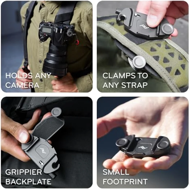 Peak Design Capture Camera Clip V3, Kelp, für DSLR, Kompakt- und Point-and-Shoot-Kameras, stabil, sicher und schnell abnehmbar, 90.7 kg Tragkraft – Bild 2