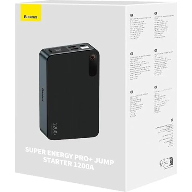 Baseus Super Energy Pro+ Powerbank Jump Starter 1200A - black (12000 mAh), Powerbank, Schwarz – Bild 9