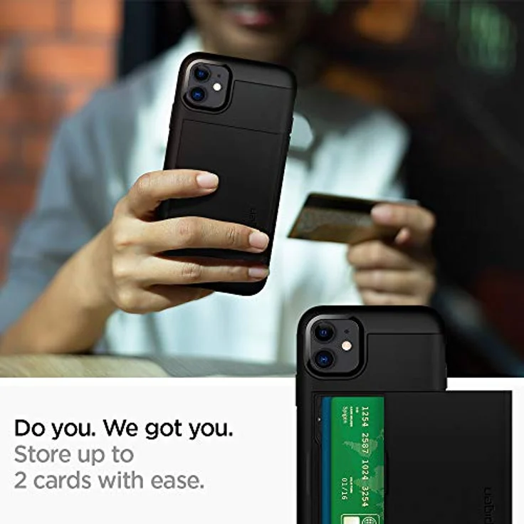 Spigen Slim Armor CS Kompatibel mit iPhone 11 Hülle, 2-teilige Kartenfach TPU Schicht + PC Handyhülle für iPhone 11 Case Schwarz 076CS27435 – Bild 3