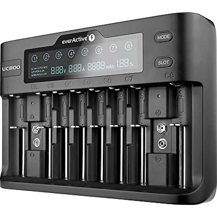 Charger for Cylindrical Li-ion and NI-MH Batteries everActive UC-800