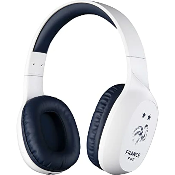 Konix FFF Wireless Gaming Headset für PC, Smartphones und Tablets, integriertes Mikrofon, Bluetooth-Verbindung, Weiß und Marineblau – Bild 1