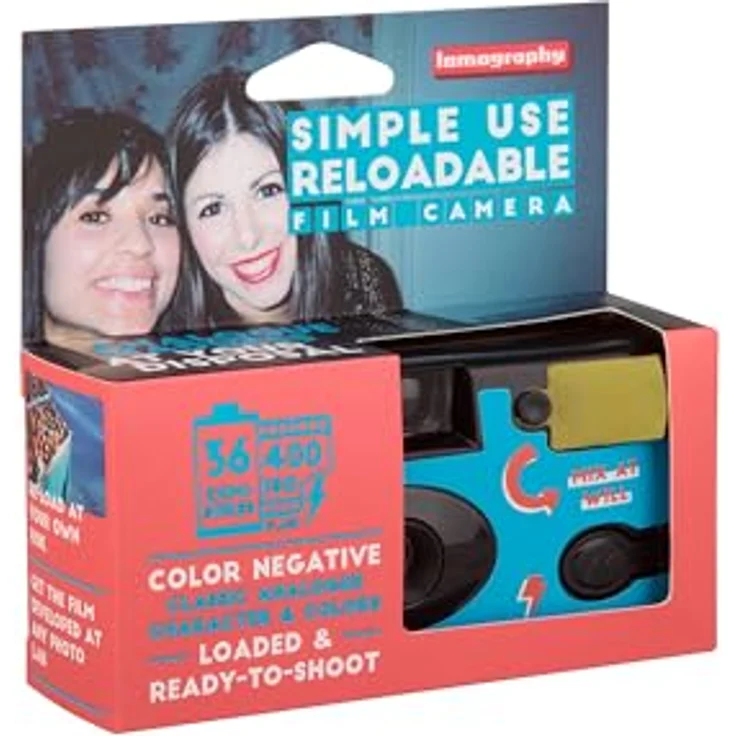 Lomography Simple Use Reloadable Film Camera, Color Negative 400 Film, inklusive Blitz und Farbfilter, ideal für Anfänger und besondere Anlässe – Bild 2