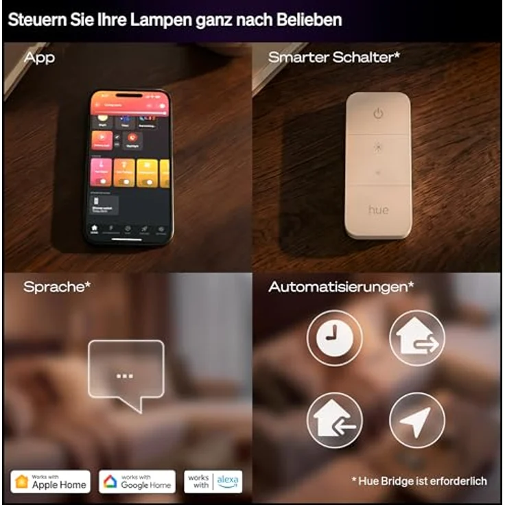 Philips Hue LED-Einbauleuchte Slim White & Color Ambiance Ø 9 cm, Schwarz, smarte Deckenbeleuchtung mit wasserresistentem Design und ultra-tiefer Dimmfunktion – Bild 8